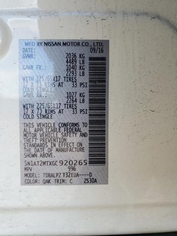 Photo 10 from auction – 2016 NISSAN ROGUE S with VIN 5N1AT2MTXGC920265