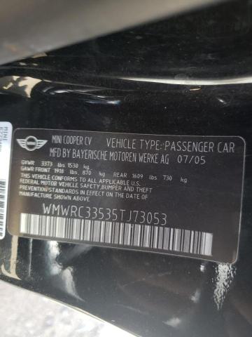 Photo 10 from auction – 2005 MINI COOPER with VIN WMWRC33535TJ73053