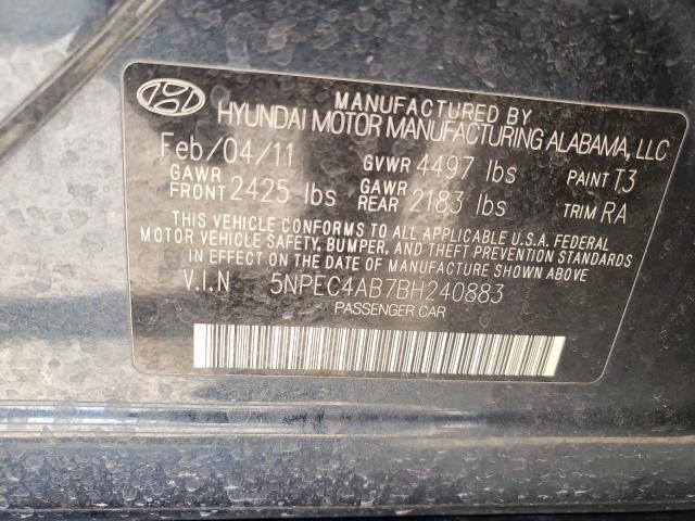 Photo 10 from auction – 2011 HYUNDAI SONATA SE with VIN 5NPEC4AB7BH240883