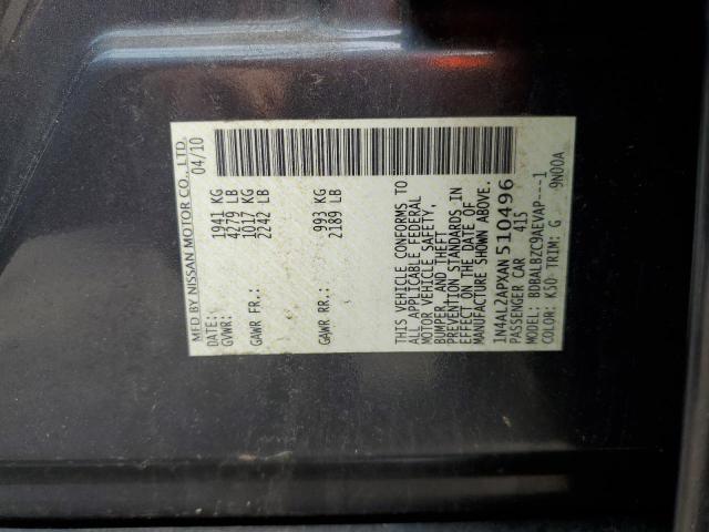 Photo 10 from auction – 2010 NISSAN ALTIMA BAS with VIN 1N4AL2APXAN510496