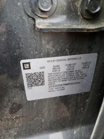 Photo 10 from auction – 2021 CHEVROLET MALIBU LT with VIN 1G1ZD5ST8MF022596