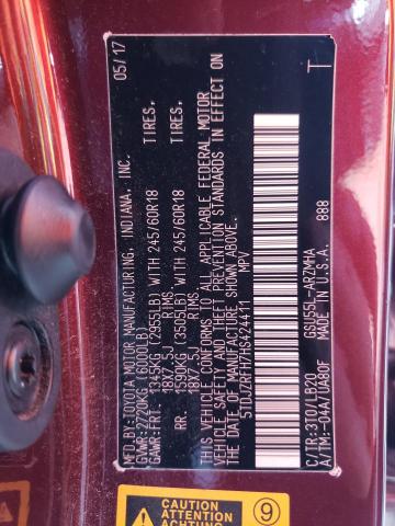 Photo 10 from auction – 2017 TOYOTA HIGHLANDER with VIN 5TDJZRFH7HS424411