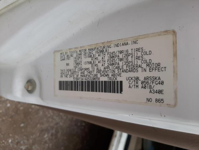 Photo 10 from auction – 2002 TOYOTA TUNDRA ACC with VIN 5TBRT34142S320658