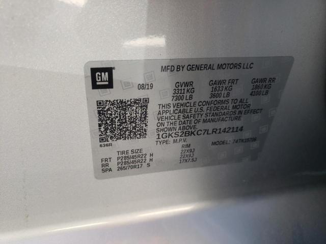 Photo 10 from auction – 2020 GMC YUKON SLT with VIN 1GKS2BKC7LR142114