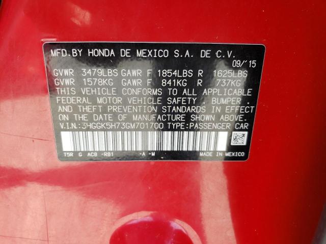 Photo 10 from auction – 2016 HONDA FIT EX with VIN 3HGGK5H73GM701700