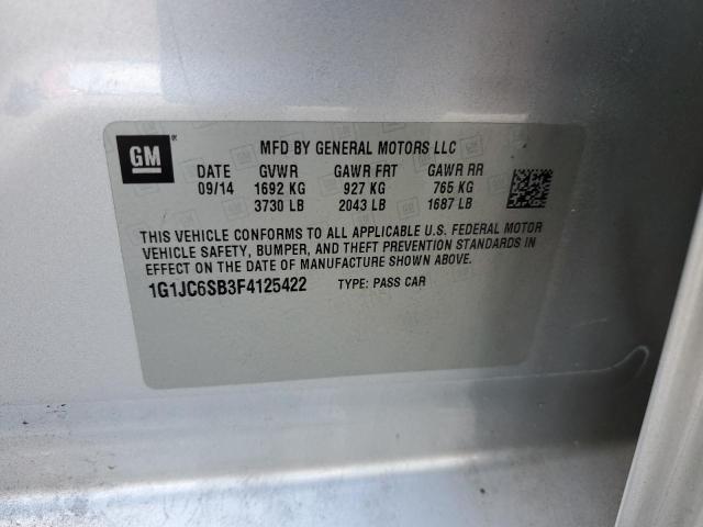 Photo 10 from auction – 2015 CHEVROLET SONIC LT with VIN 1G1JC6SB3F4125422