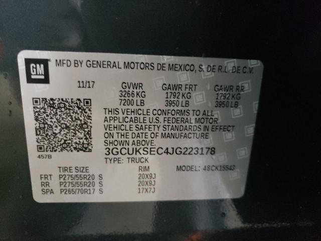 Photo 10 from auction – 2018 CHEVROLET SILVERADO with VIN 3GCUKSEC4JG223178