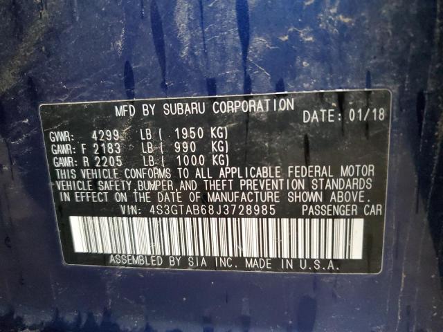 Photo 10 from auction – 2018 SUBARU IMPREZA PR with VIN 4S3GTAB68J3728985