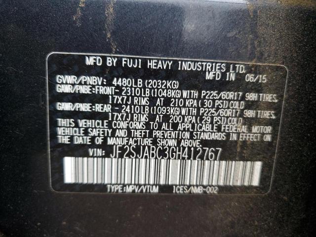 Photo 10 from auction – 2016 SUBARU FORESTER 2 with VIN JF2SJABC3GH412767
