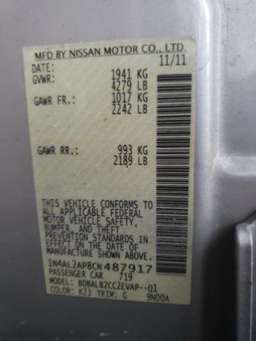Photo 10 from auction – 2012 NISSAN ALTIMA BAS with VIN 1N4AL2AP8CN487917
