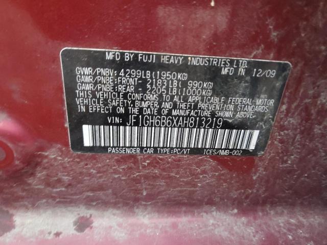 Photo 10 from auction – 2010 SUBARU IMPREZA 2. with VIN JF1GH6B6XAH813219