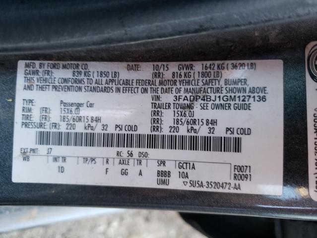 Photo 10 from auction – 2016 FORD FIESTA SE with VIN 3FADP4BJ1GM127136