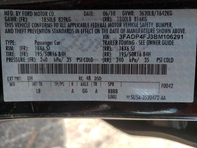 Photo 10 from auction – 2011 FORD FIESTA SES with VIN 3FADP4FJ3BM106291
