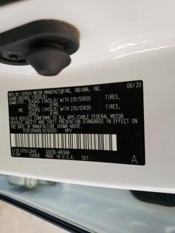 Zdjęcie 10 z aukcji – 2020 TOYOTA HIGHLANDER z VIN 5TDYZRAH0LS016203