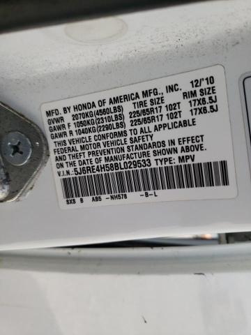 Photo 10 from auction – 2011 HONDA CRV with VIN 5J6RE4H58BL029533