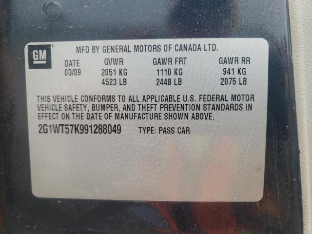 Photo 10 from auction – 2009 CHEVROLET IMPALA 1LT with VIN 2G1WT57K991288049