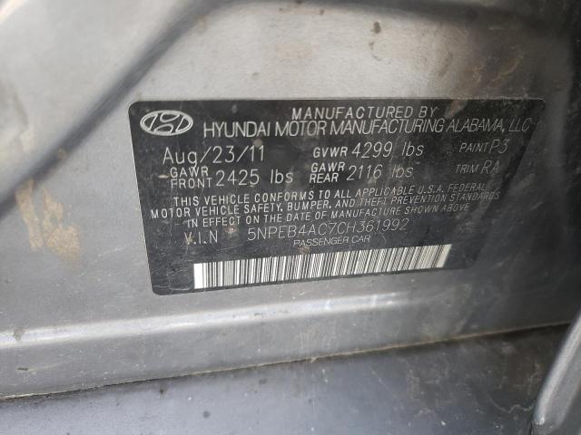 Photo 10 from auction – 2012 HYUNDAI SONATA GLS with VIN 5NPEB4AC7CH361992