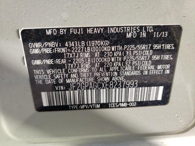 Photo 10 from auction – 2014 SUBARU XV CROSSTR with VIN JF2GPAGCXE8237993