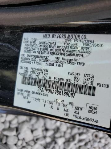 Photo 10 from auction – 2011 FORD FUSION SE with VIN 3FAHP0HA9BR189087