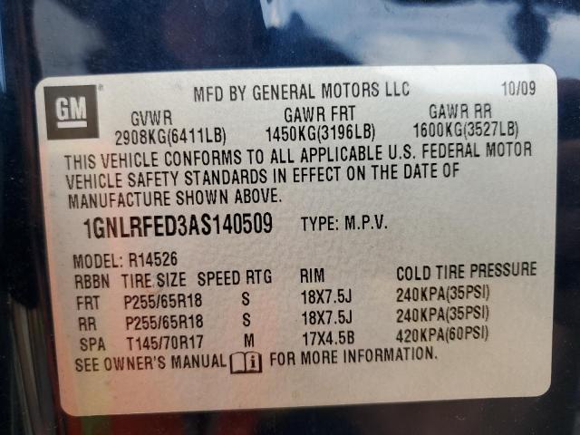 Photo 10 from auction – 2010 CHEVROLET TRAVERSE L with VIN 1GNLRFED3AS140509