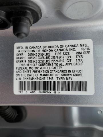 Photo 10 from auction – 2016 HONDA CR-V EX with VIN 2HKRM4H54GH711846