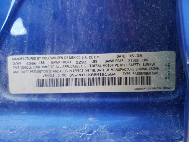 Photo 10 from auction – 2008 VOLKSWAGEN JETTA SE with VIN 3VWRM71K88M181584
