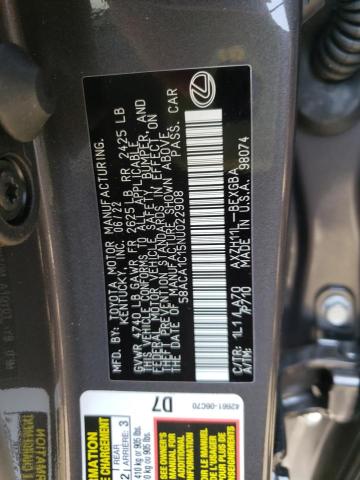 Photo 10 from auction – 2022 LEXUS ES 300H BA with VIN 58ACA1C15NU022908