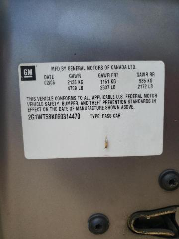 Photo 10 from auction – 2006 CHEVROLET IMPALA LT with VIN 2G1WT58K069314470