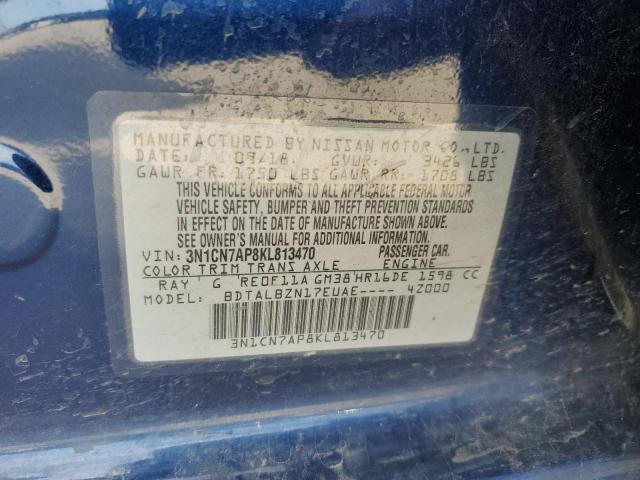 Photo 10 from auction – 2019 NISSAN VERSA S with VIN 3N1CN7AP8KL813470