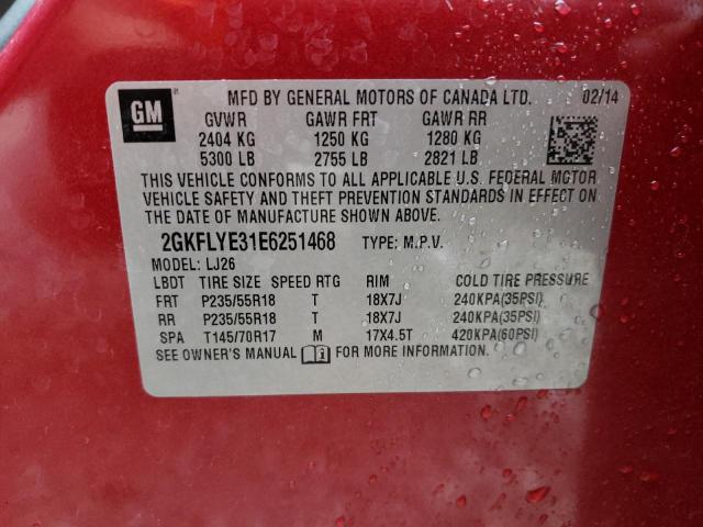 Photo 10 from auction – 2014 GMC TERRAIN SL with VIN 2GKFLYE31E6251468