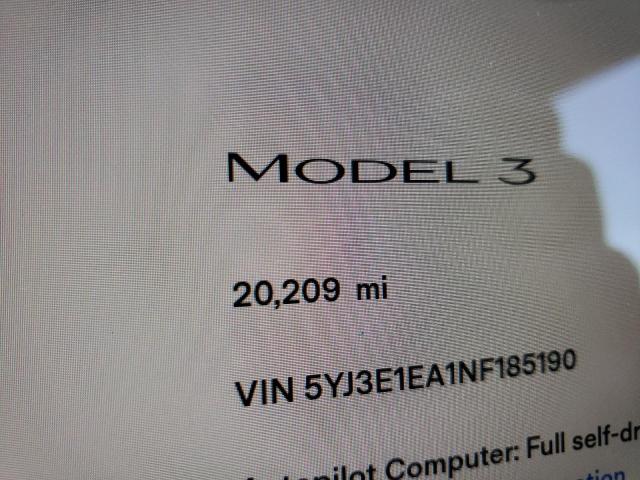 Photo 8 from auction – 2022 TESLA MODEL 3 with VIN 5YJ3E1EA1NF185190