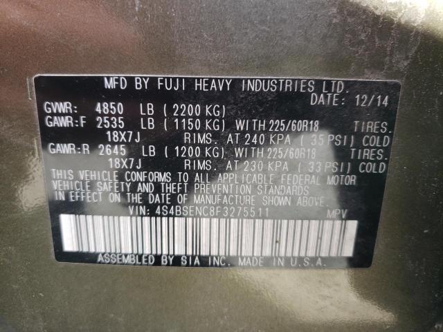 Photo 10 from auction – 2015 SUBARU OUTBACK 3. with VIN 4S4BSENC8F3275511