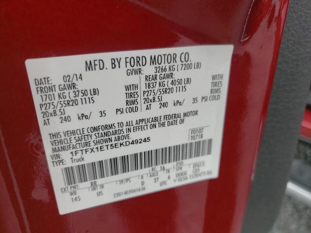Photo 10 from auction – 2014 FORD F150 SUPER with VIN 1FTFX1ET5EKD49245