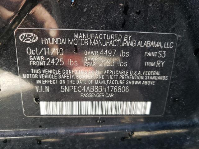 Photo 10 from auction – 2011 HYUNDAI SONATA SE with VIN 5NPEC4AB8BH176806