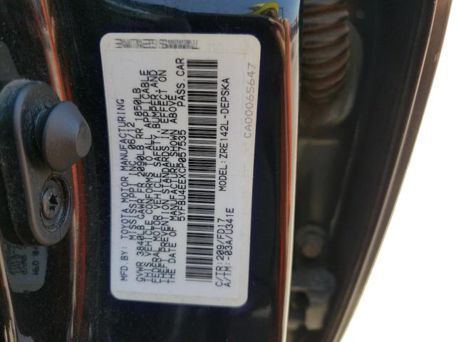 Photo 10 from auction – 2012 TOYOTA COROLLA with VIN 5YFBU4EEXCP057535