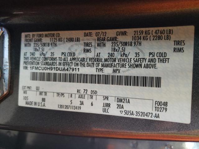 Photo 10 from auction – 2013 FORD ESCAPE SEL with VIN 1FMCU0H91DUA47911