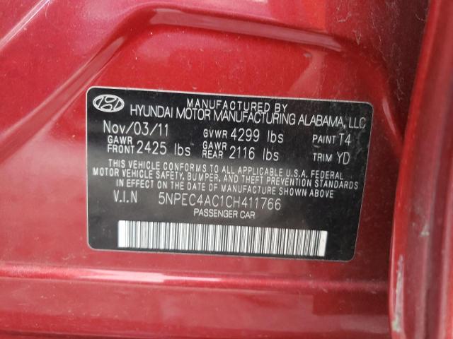 صورة رقم 10 من المزاد - 2012 HYUNDAI SONATA SE مع VIN 5NPEC4AC1CH411766