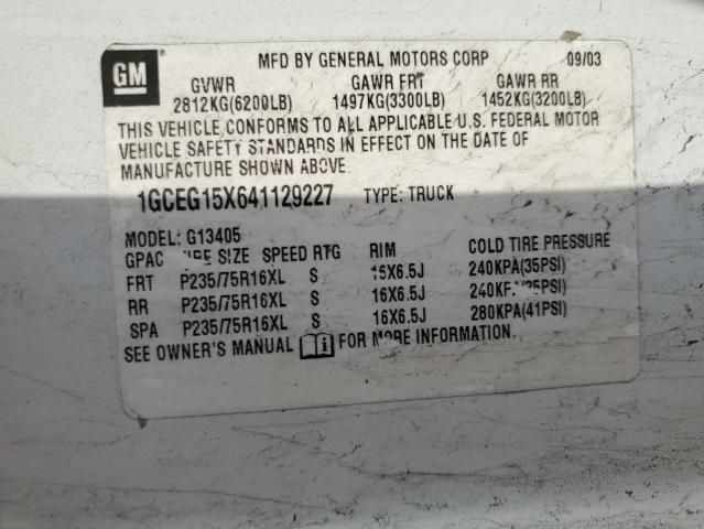 Photo 10 from auction – 2004 CHEVROLET EXPRESS G1 with VIN 1GCEG15X641129227