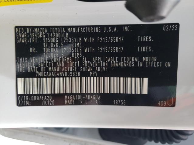 Photo 10 from auction – 2022 TOYOTA COROLLA CR with VIN 7MUCAAAG4NV009838