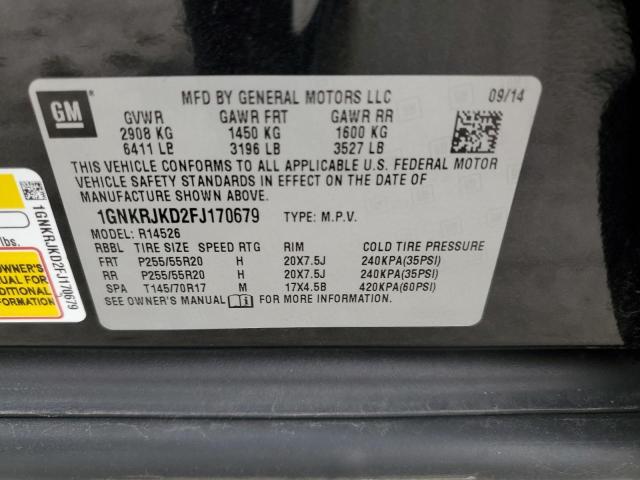 Photo 10 from auction – 2015 CHEVROLET TRAVERSE L with VIN 1GNKRJKD2FJ170679