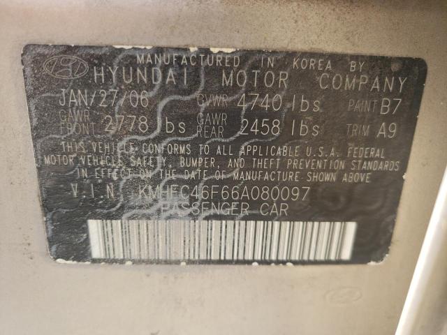 Photo 10 from auction – 2006 HYUNDAI AZERA SE with VIN KMHFC46F66A080097
