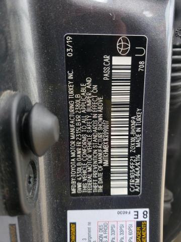Photo 10 from auction – 2019 TOYOTA C-HR XLE with VIN NMTKHMBX1KR090017