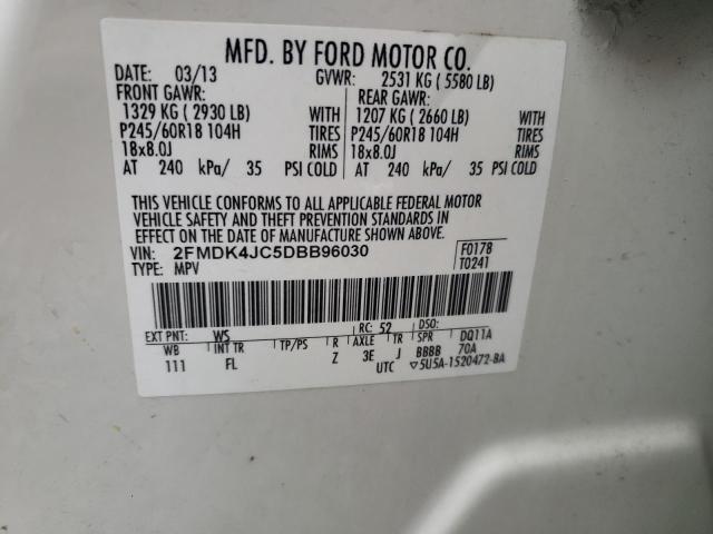 Photo 10 from auction – 2013 FORD EDGE SEL with VIN 2FMDK4JC5DBB96030