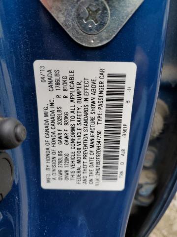 Photo 10 from auction – 2013 HONDA CIVIC EXL with VIN 2HGFB2F92DH547750