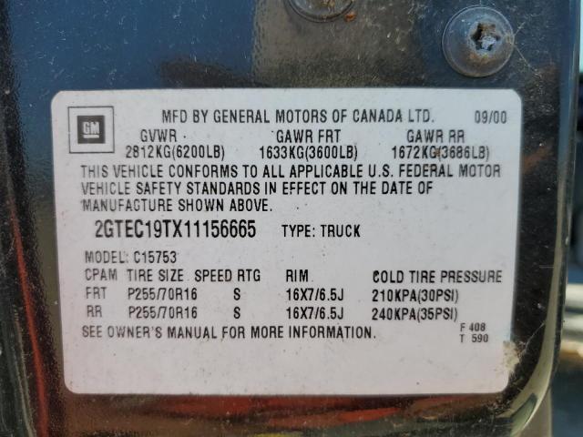 Photo 10 from auction – 2001 GMC NEW SIERRA with VIN 2GTEC19TX11156665