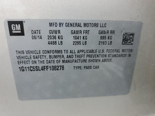 Photo 10 from auction – 2015 CHEVROLET MALIBU 1LT with VIN 1G11C5SL4FF108278