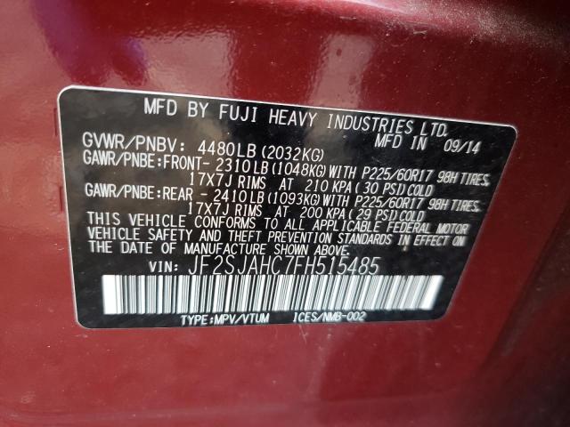 Photo 10 from auction – 2015 SUBARU FORESTER 2 with VIN JF2SJAHC7FH515485