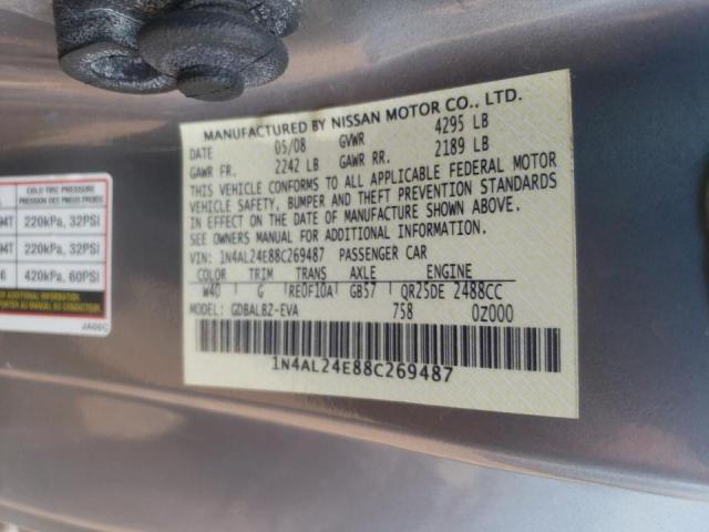 Photo 10 from auction – 2008 NISSAN ALTIMA 2.5 with VIN 1N4AL24E88C269487