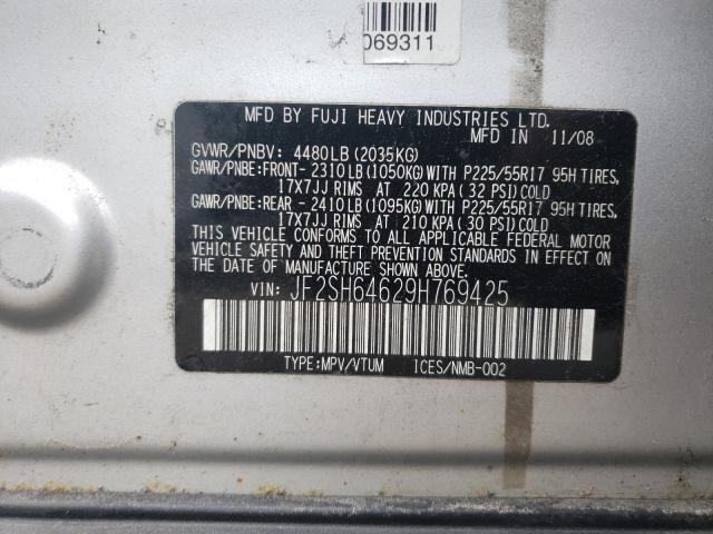 Photo 10 from auction – 2009 SUBARU FORESTER 2 with VIN JF2SH64629H769425