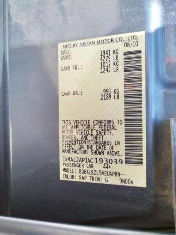Photo 10 from auction – 2010 NISSAN ALTIMA BAS with VIN 1N4AL2AP1AC193039